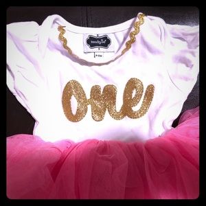 EUC Mudpie -1st Birthday-ONE party dress